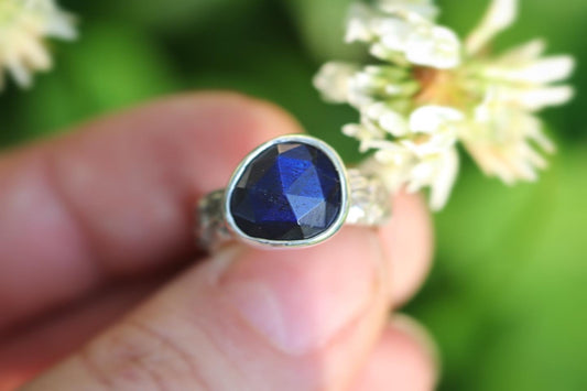 Sterling silver labradorite ring US 5