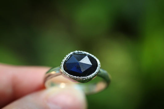 Sterling silver labradorite ring US 9