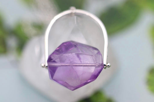 Sterling silver starry night pinned amethyst necklace 6