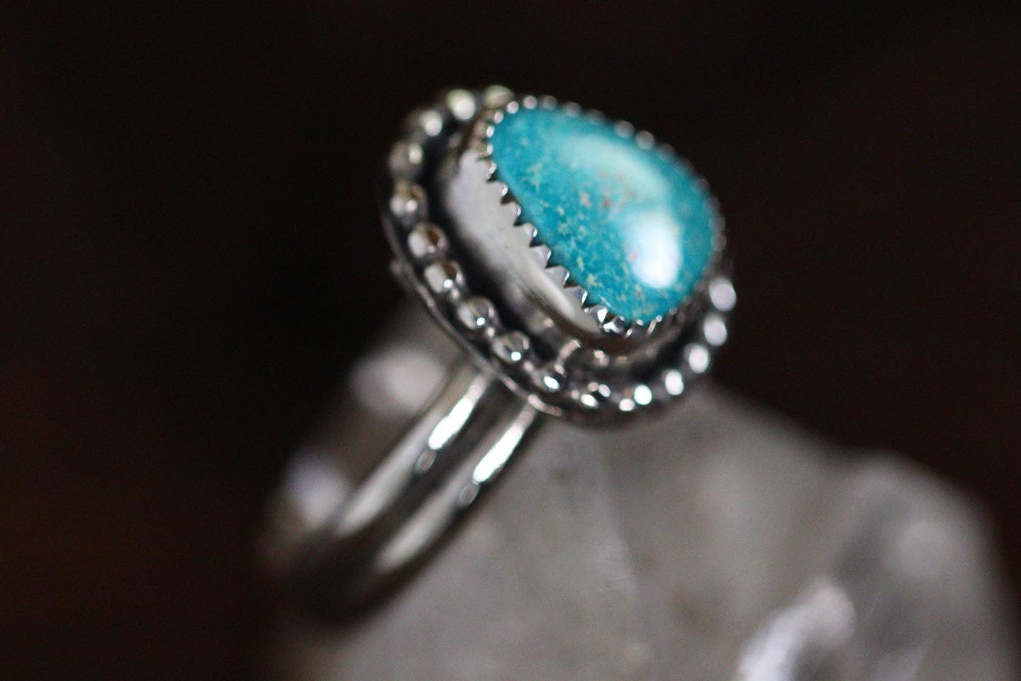 Sterling silver natural Kingman turquoise ring US size 7.5