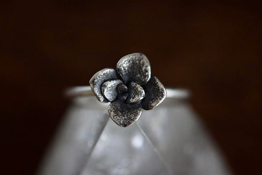 Sterling silver succulent ring US size 4.5