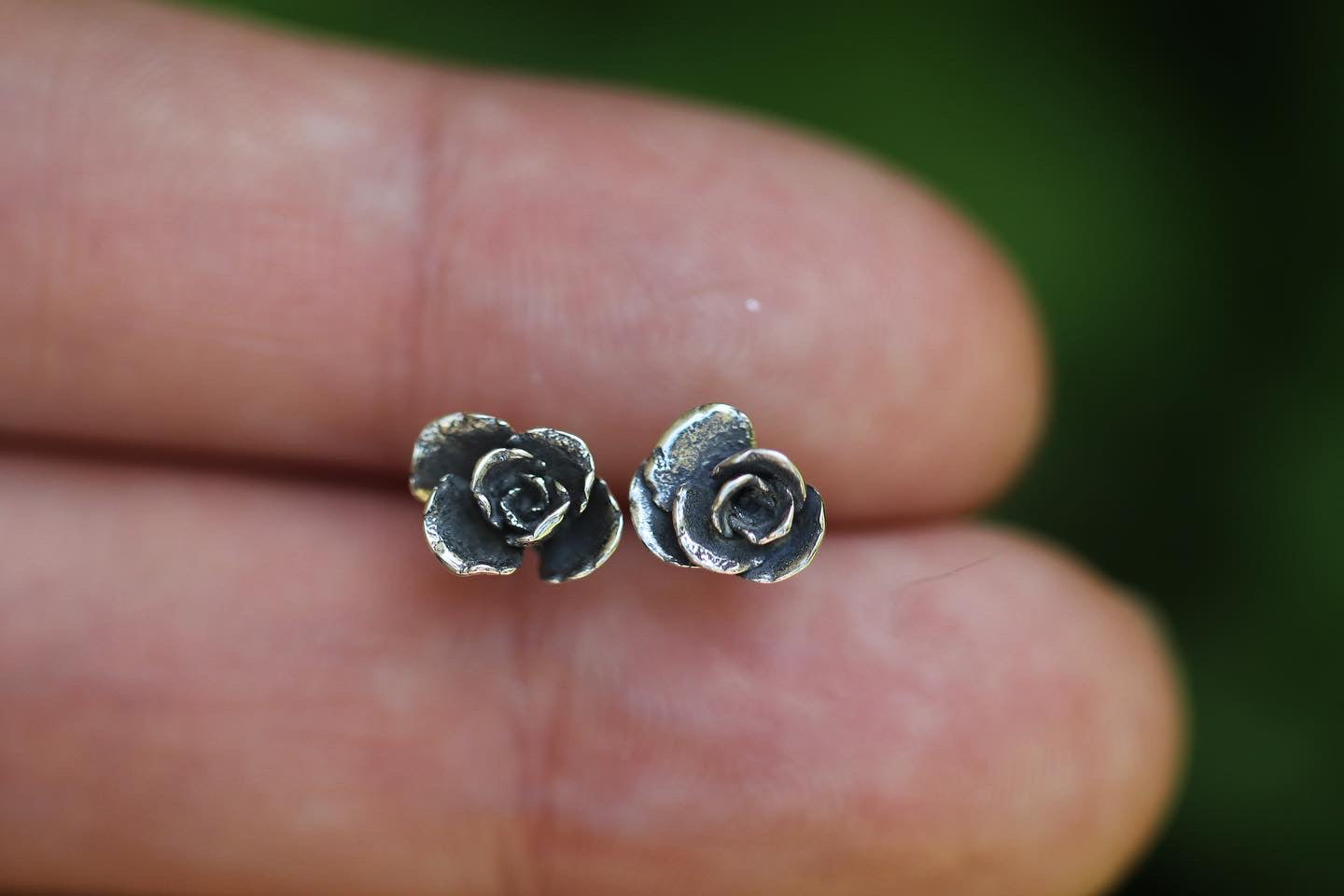 Sterling silver succulent stud earrings #3