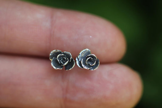 Sterling silver succulent stud earrings #3