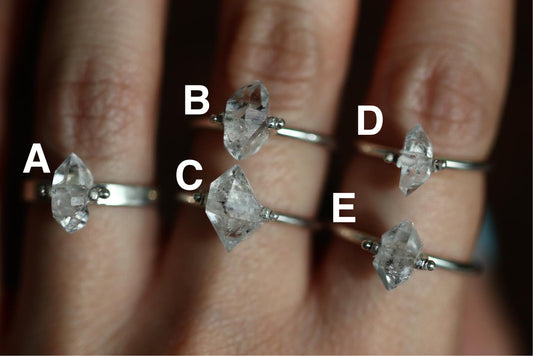 Sterling silver herkimer diamond ring